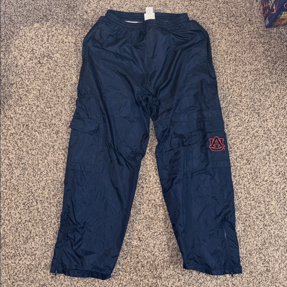 Vintage Mighty Mac Sports Auburn Tigers Navy Blue Athletic Pants with Logo